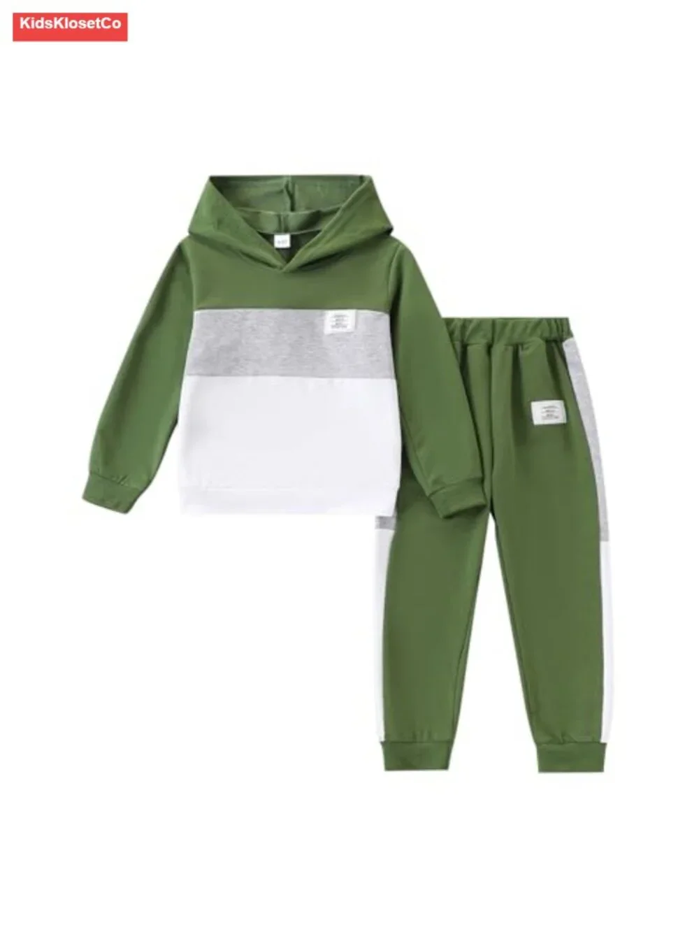 Boys Long Sleeve Color Block Hoodie & Jogger 2-Piece Set Track Suit